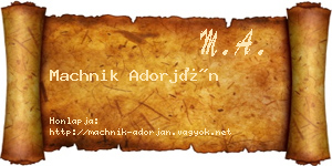 Machnik Adorján névjegykártya